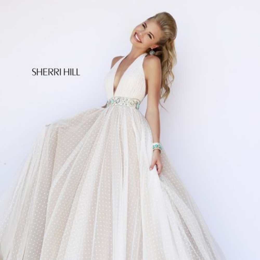 Sherri Hill Style 11250 White/Tan